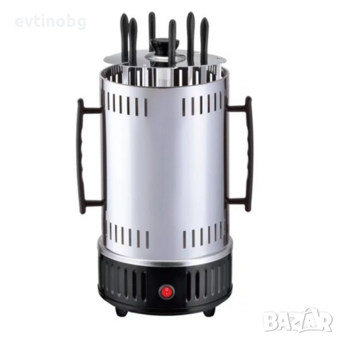 Електрическа скара за барбекю с 6 вертикални шиша – 1000W, автоматично въртене, без дим, снимка 7 - Скари - 54027641