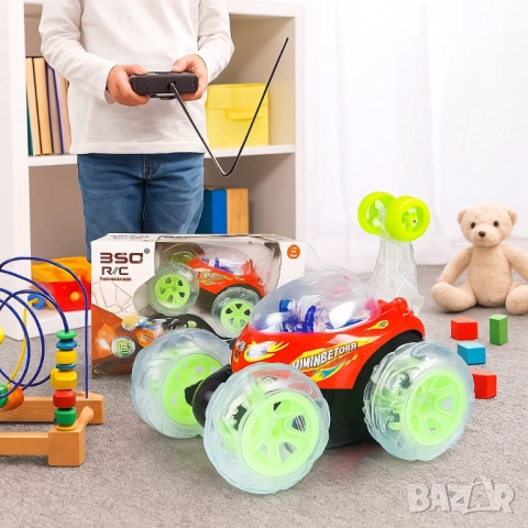 360° Каскадна количка с дистанционно – Светлини, звук и невероятни стънтове