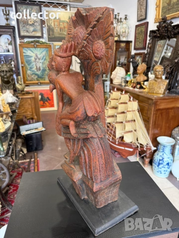 Стара индонезийска дървена скулптура. №8069, снимка 5 - Антикварни и старинни предмети - 54062088