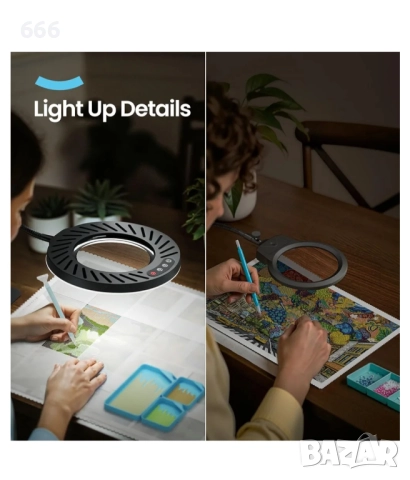 Лупа със светлина и стойка., снимка 8 - Друга електроника - 52861257