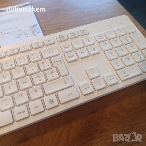 Безжичен комплект клавиатура и мишка – ултратънък и тих (AZERTY), снимка 9 - Клавиатури и мишки - 53084416