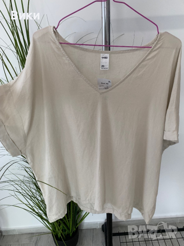 Дамска блуза от лен в размер 2ХЛ, нова с етикет, снимка 8 - Тениски - 44994613
