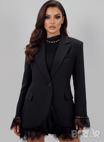 Дамско сако с дантела тип блейзър 