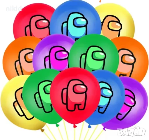 Амонг Ус Ъс Among Us Обикновен надуваем латекс латексов балон парти, снимка 12 - Други - 31687892