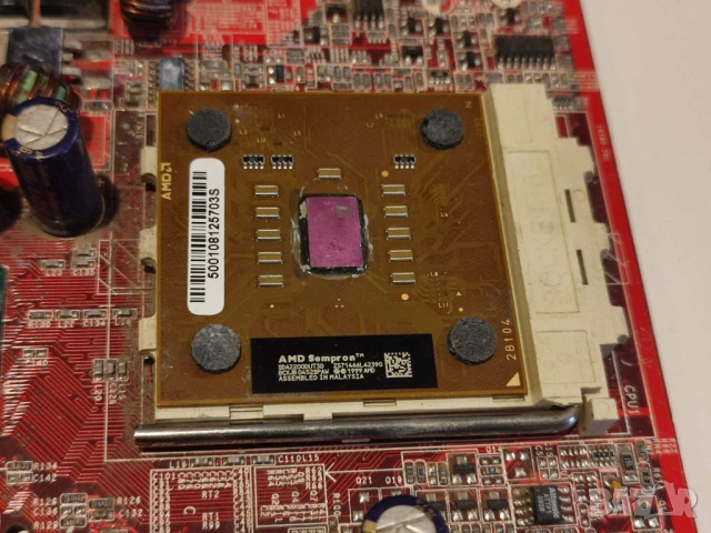 Платка MSI дъно s 462 с процесор AMD 2200, снимка 2 - Дънни платки - 53406286