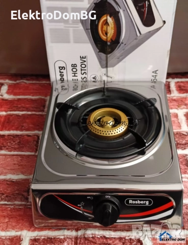 Единичен котлон газов Rosberg R51454A, 2.7 kWh, 30 mbar, снимка 1