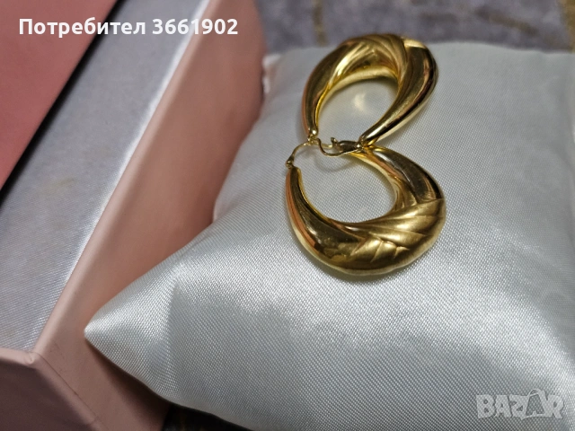 Позлатени обеци  7 грама с печат , снимка 5 - Обеци - 53273977