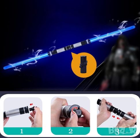 Детска играчка цветен светлинен лазерен меч Star Wars със звук, снимка 2 - Други - 45626414