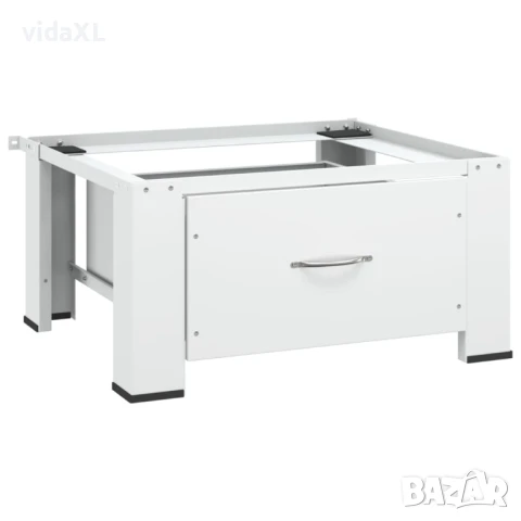vidaXL Стойка за пералня с чекмедже, бяла(SKU:50448), снимка 1
