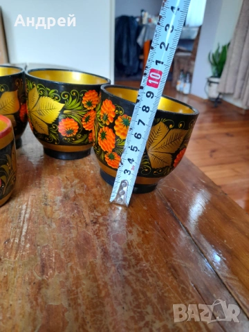 Стара Руска дървена чаша,чаши,хохлома #10, снимка 2 - Други ценни предмети - 53307628