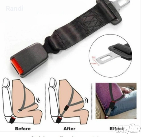 Удължител за предпазен колан, за кола, за бременни жени или пълни хора - ЧЕРЕН, снимка 9 - Аксесоари и консумативи - 53452365