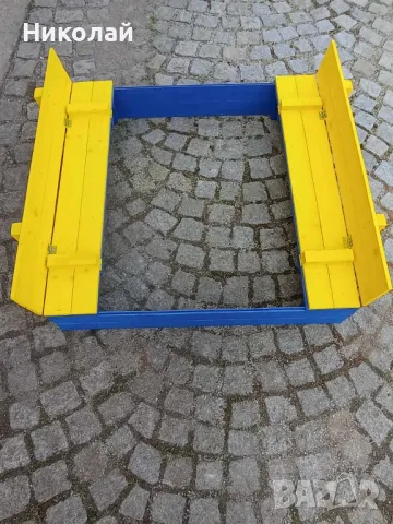 Детски пясъчник за момиче в розово и жълто със сгъваеми скамейки пясъчници за момичета игра за двор, снимка 7 - Други - 49765896