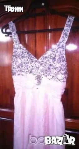 Нова Официална Розова Рокля с Пайети L, снимка 3 - Рокли - 53728731