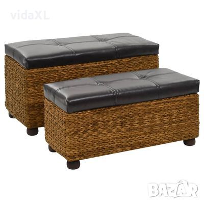 vidaXL Комплект от 2 пейки, морска трева, кафяви（SKU:246108