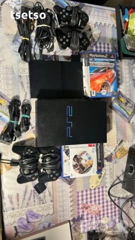 Две конзоли PS2 с 4 джойстика и игри, снимка 1