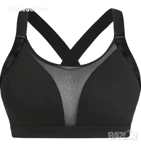 Дамски сутиен с мрежа, голям размер 4XL, Sports Bra, Stretchy Mesh Bra, Crisscross , снимка 1 - Бельо - 45631085