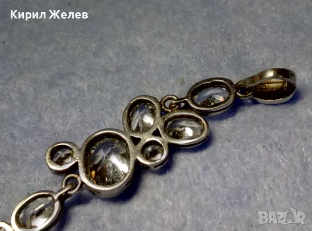 СКЪПОЦЕНЕН СРЕБЪРЕН ПЕНДАНТ РОДИРАНО СРЕБРО 925 с ЮВЕЛИРНО ФАСЕТИРАН МОЙСАНИТ ЧАСТ от КОМПЛЕКТ 38214, снимка 4 - Колиета, медальони, синджири - 50336033