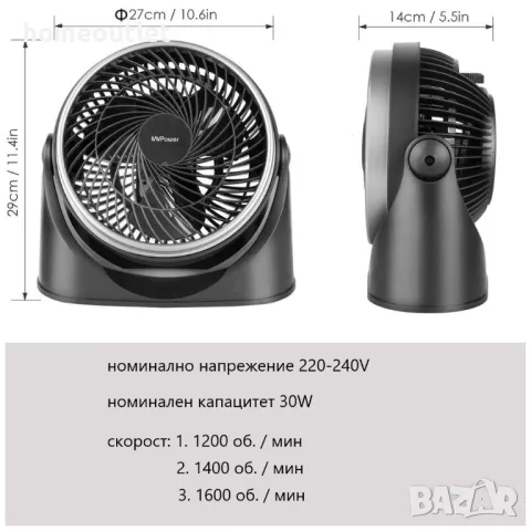 Мини вентилатор MV POWER KYT-09ALL ELECTRICAL BOX FAN, снимка 5 - Друга електроника - 46907033