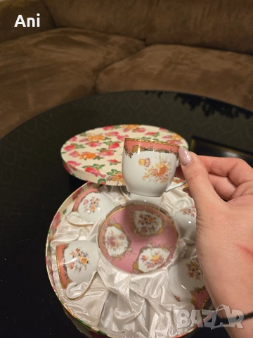 Розов сервиз за кафе от ЯПОНСКИ ПОРЦЕЛАН, снимка 4 - Чаши - 52774792