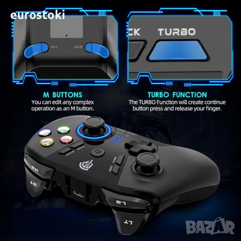 Безжичен геймърски контролер EasySMX ESM 9110 за Windows PC/Steam Deck/PS3/Android TV BOX, снимка 2 - Други игри и конзоли - 51344092