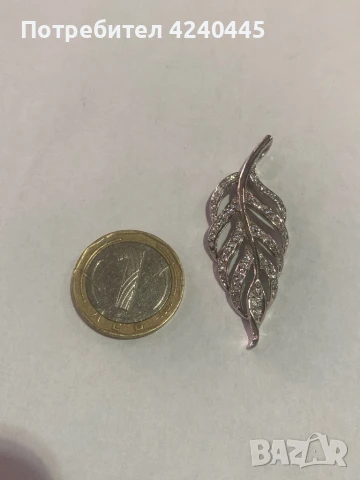 Сребърна висулка листо, снимка 5 - Колиета, медальони, синджири - 50550600