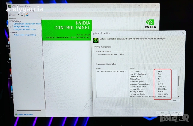 NVIDIA RTX 4070 8GB/Intel Core i7-13700HX/16GB RAM/1TB SSD NVMe/17.3 QHD IPS 240hz/MSI Raider GE78, снимка 17 - Лаптопи за игри - 54237220