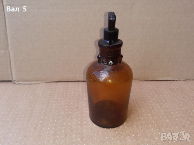 Старо аптекарско шише с капкомер . Аптекарска стъклария, снимка 5 - Антикварни и старинни предмети - 46257852