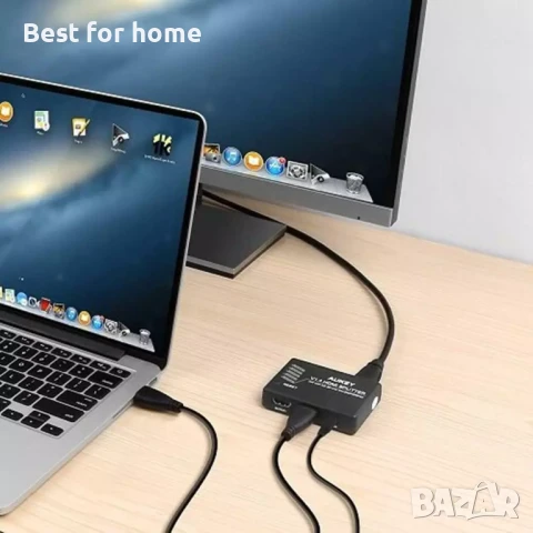 AUKEY 1x4 HDMI сплитер V1.4 с поддръжка на 4k Ultra HD 3D, снимка 3 - Мрежови адаптери - 51166996