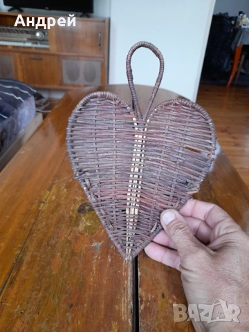 Стар плетен несесер за стена, снимка 4 - Други ценни предмети - 53274696