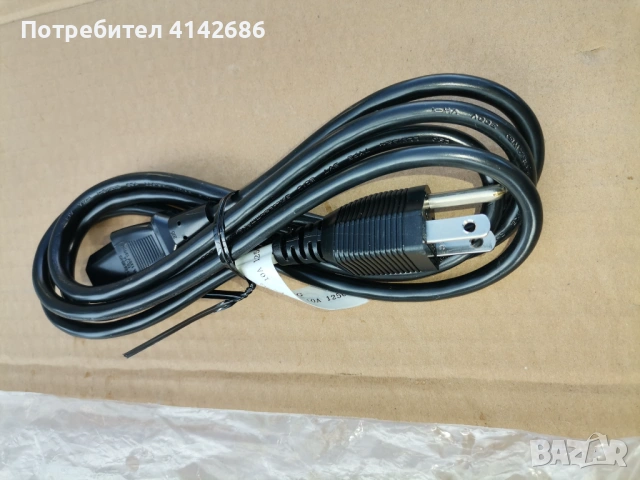 Захранващ кабел за компютър американски стандарт , снимка 2 - Кабели и адаптери - 53349313