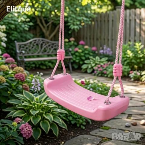 Детска градинска розова люлка – здрава, безопасна и регулируема до 75 кг