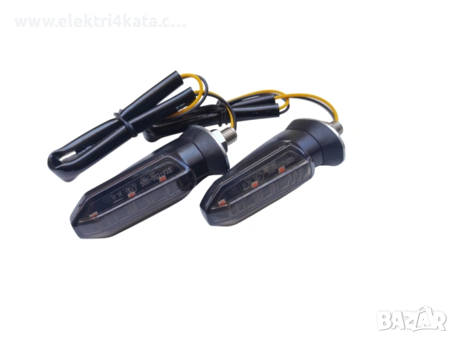 Комплект LED компактни мигачи за електрически скутер 12V, снимка 2 - Части - 53559037