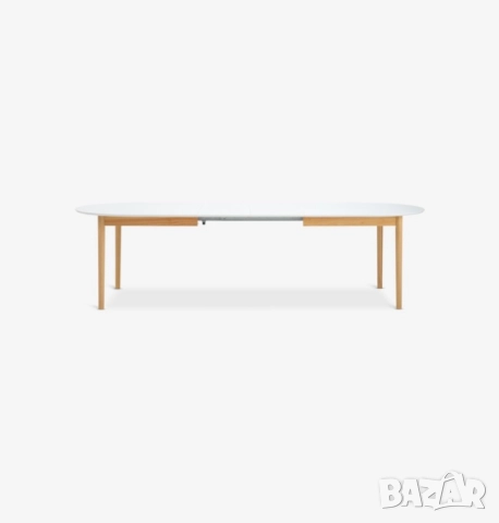 Кухненска маса MARSTRAND 100x200/280 бяло/натурал, снимка 2 - Маси - 52593894