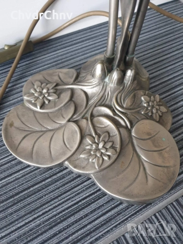 Стара Арт Деко немска настолна лампа с фигура на гола жена/бял бронз/еротика/50см-3кг, снимка 9 - Настолни лампи - 51603040