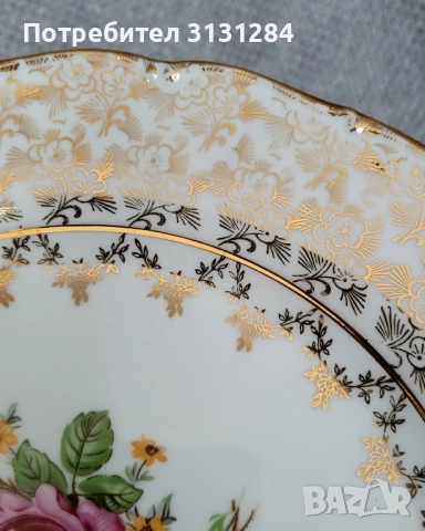 Haas&Czjzek барокова позлатена чиния Чехословакия, снимка 8 - Антикварни и старинни предмети - 52511616