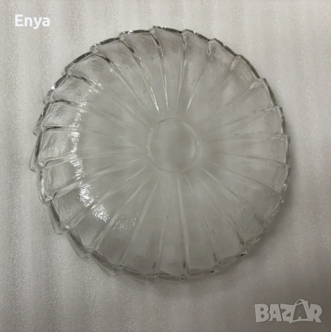 Ретро стъклена фруктиера с вълнообразен ръб, снимка 3 - Антикварни и старинни предмети - 53648425