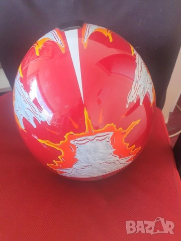 Каска L 59-60 b-square червено-бяла за мотор/скутер, снимка 3 - Аксесоари и консумативи - 54051828