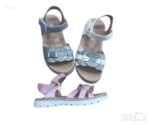 Детски сандали за момиче с велкро закопчаване и блестящ акцент, снимка 3 - Детски сандали и чехли - 45233874