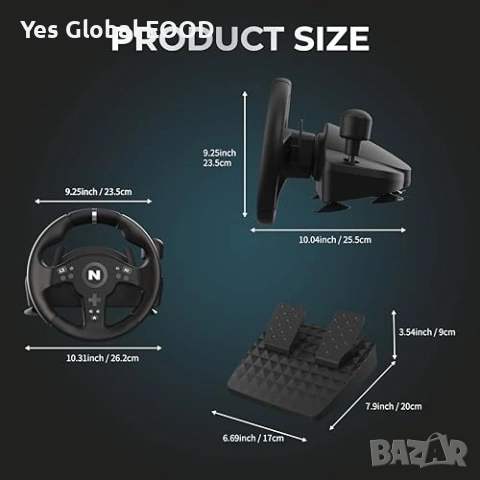 NITHO Drive Pro V200 Волан с педали 270° PS/Xbox, снимка 13 - Други игри и конзоли - 53644327