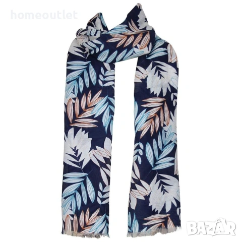 ПРОМОЦИЯ Дамски шал с флорален принт в тъмносин цвят PEONY P-4056 NAVY
