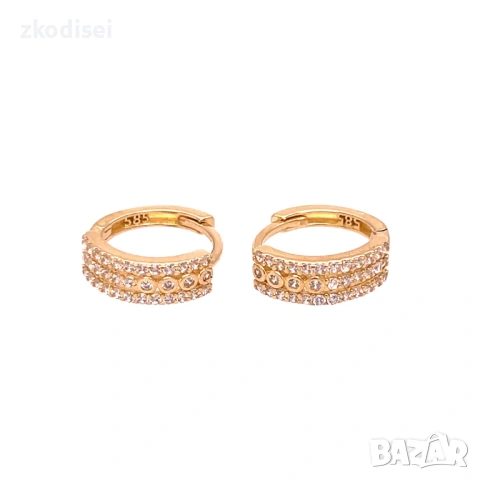 Златни обеци 2,30гр. 14кр. проба:585 модел:37736-4, снимка 2 - Обеци - 53827657