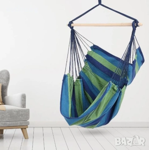 ПРОМОЦИЯ  - Голям хамак с въжета. Издръжливост до 150 кг. Подходящ за градина, веранда, тераса и дом, снимка 4 - Градински мебели, декорация  - 53864730