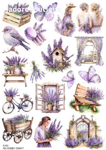 Скрапбук стикери за декорация планер лавандула самозалепващ лист А5 - различни видове, снимка 3 - Други - 37546744