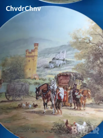 6бр Furstenberg Бавария/немска колекционерска декоративна порцеланова чиния-картина/пейзажи, снимка 3 - Картини - 46853684