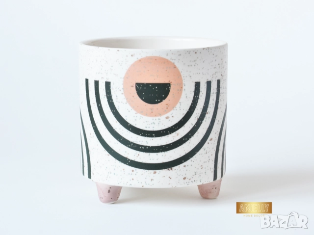 Саксии за Цветя и Сукуленти / Подарък за Нов Дом / Декоративни Керамични Саксии с Абстрактни Шарки, снимка 11 - Саксии и кашпи - 52412158