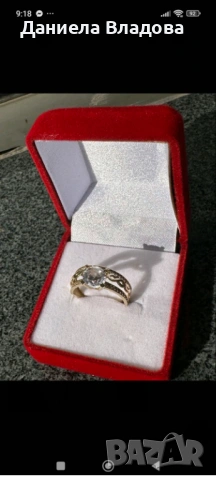 Елегантен златен пръстен, снимка 4 - Пръстени - 53909151