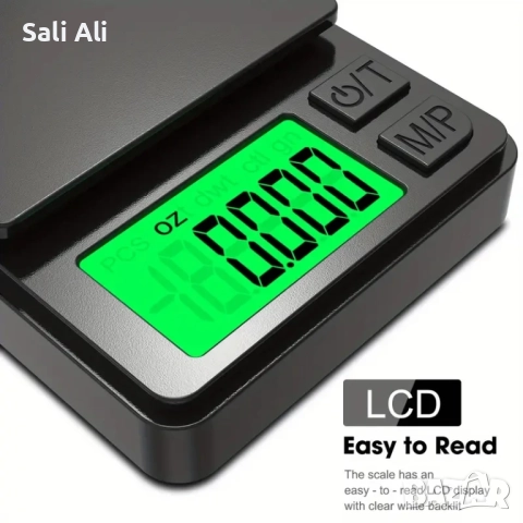 Прецизна джобна дигитална везна 1000 г x 0.01 г с LCD дисплей, снимка 3 - Друга електроника - 51795771