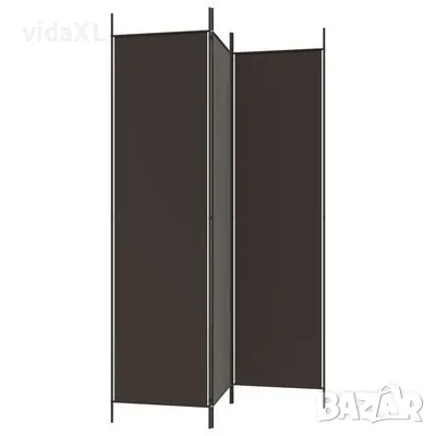 vidaXL Параван за стая, 3 панела, кафяв, 150x200 см, плат(SKU:350179), снимка 4 - Паравани - 48685062