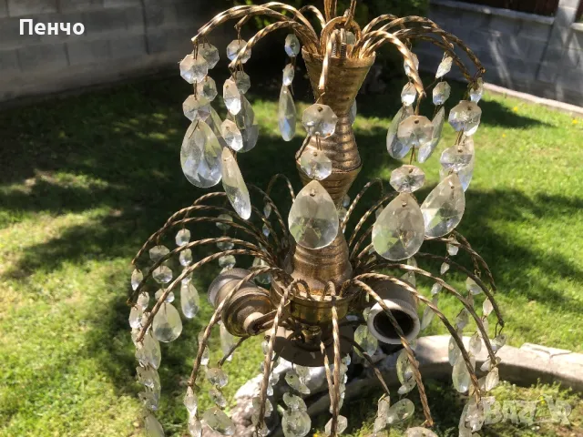 старинен кристален полилей, снимка 3 - Антикварни и старинни предмети - 50342593