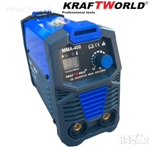 Инверторен Електрожен 400А KraftWorld + Соларни Очила – с Дисплей, Куфар, Кабели, Маска, Чукче, снимка 7 - Други инструменти - 50633278